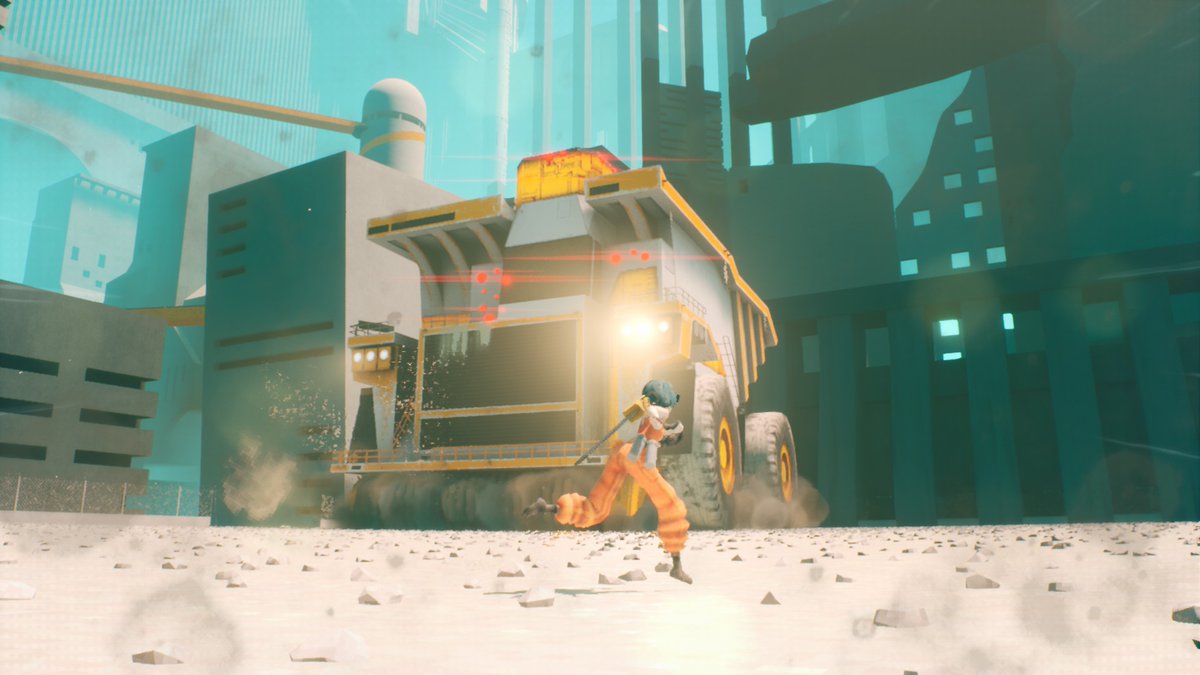 MOTORSLICE、終末な世界観とか軽い謎解きありのアクション、でっかい重機との戦闘がおもしろい。
Pカワイイ。