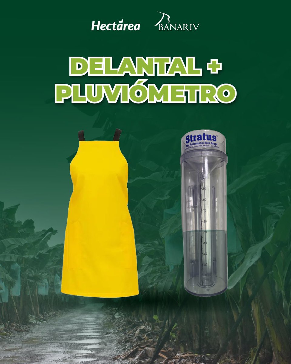 BanarivEC's tweet photo. 🌧️📏 En temporada de lluvia, medir la precipitación en finca es clave para una mejor producción 🌱

Con el pluviómetro americano importado controlas mejor tus cultivos, y con nuestros delantales proteges a tu personal en cada jornada 👨‍🌾

Consigue ambos en BANARIV 🌿 #Agricultura https://t.co/epDLi6OeGn