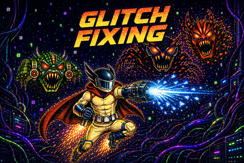 InOneProjects's tweet photo. 🏆 Glitch Fixing @andbastf:

Super clever and original - on rails shooter using 2.5D plus 3D graphics. I really enjoyed this and was impressed with the polish. https://t.co/4on83QOZdU