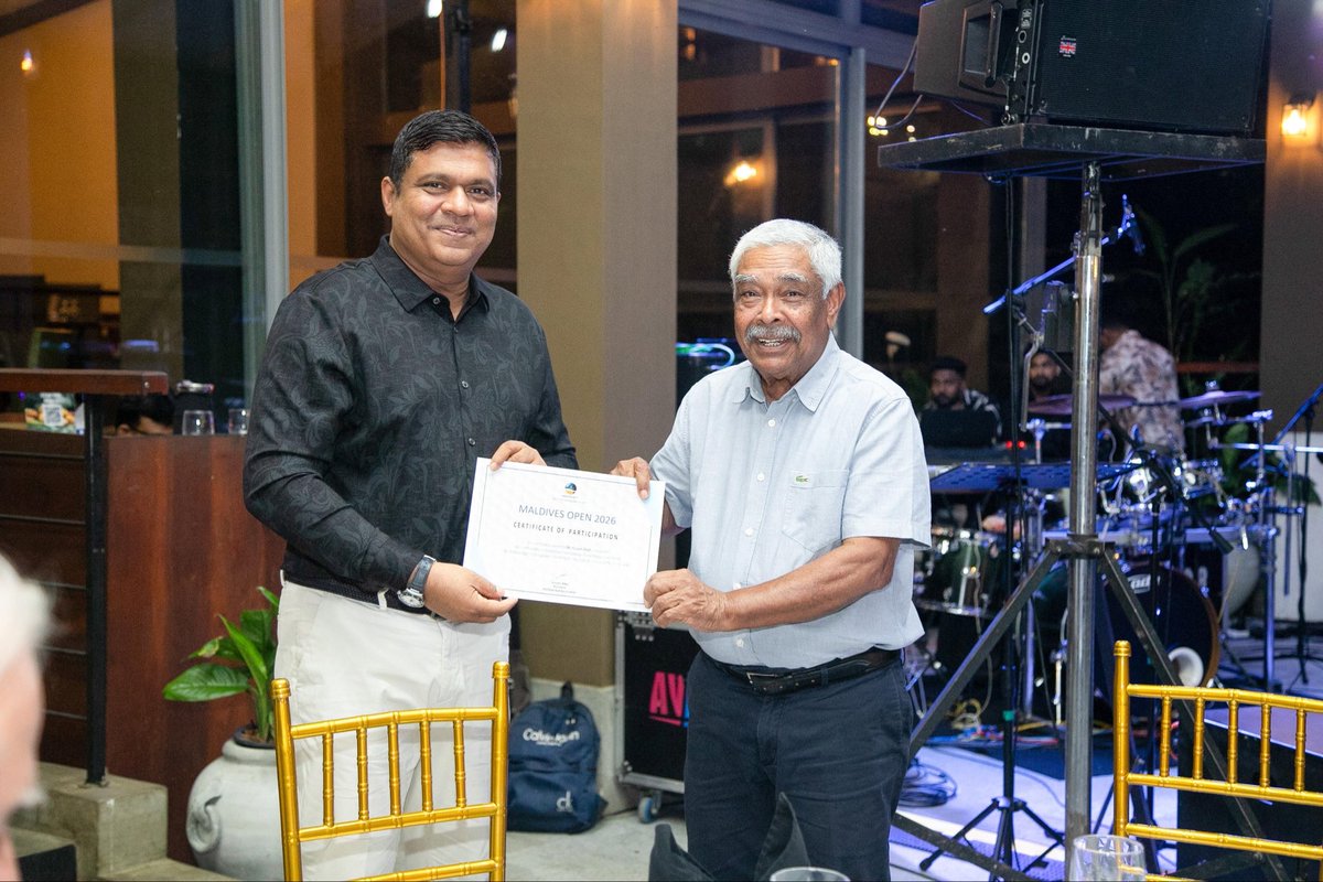 ameen3d's tweet photo. It was an honour to attend the 2nd edition of the Maldives Open 2026 Championship at Victoria Golf Club, organised by the Golf Association of Maldives. @Maldives_Golf 

With a few golf courses already established at some luxury resorts, we continue to support the development of golf as part of our tourism diversification strategy.