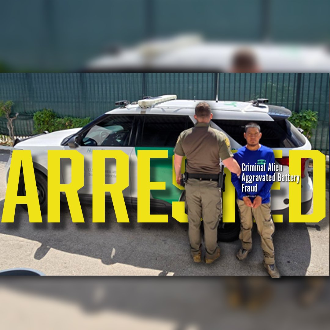 USBPChiefMIP's tweet photo. When Miami Sector Intelligence Unit, Marathon Border Patrol Station, and @CBPAMORegDirSE work together, we are simply unbeatable. Our arrest of this illegal alien with a history of aggravated battery ensures his victims here in the U.S. are safe from his criminal behavior! https://t.co/1KVbDcOKfB