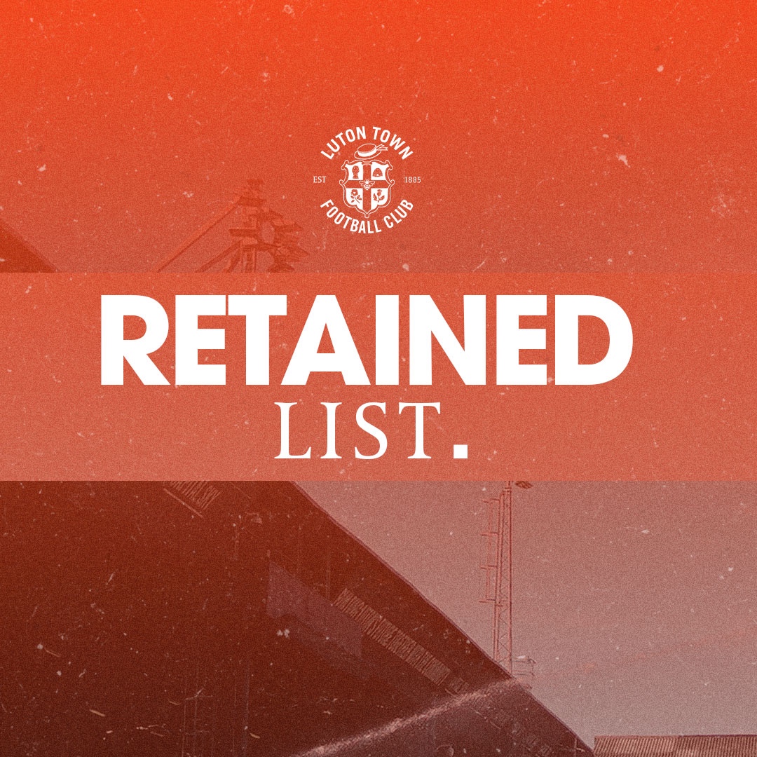 LutonTown's tweet photo. Following the conclusion of our 2025/26 season, our released and retained list can now be confirmed.

 #COYH 👒