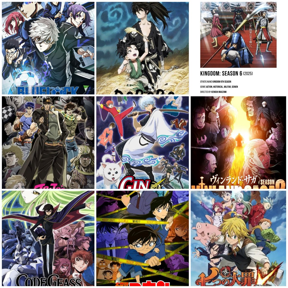 ZOROSAN1730386's tweet photo. قائمتي للأعمال التي سيتم متابعتها :
1-Detective conan⏳
2-One punch man ⏳
3-Monster ⏳
4-Jojo adventure bizarre ⏳
5-Gintama 
6-Nanatsu no taizai
7-Kingdom 
8-Villand saga s2
9-Blue lock 
10-Code geass 
11-Dororo https://t.co/vwl3WVvdEZ