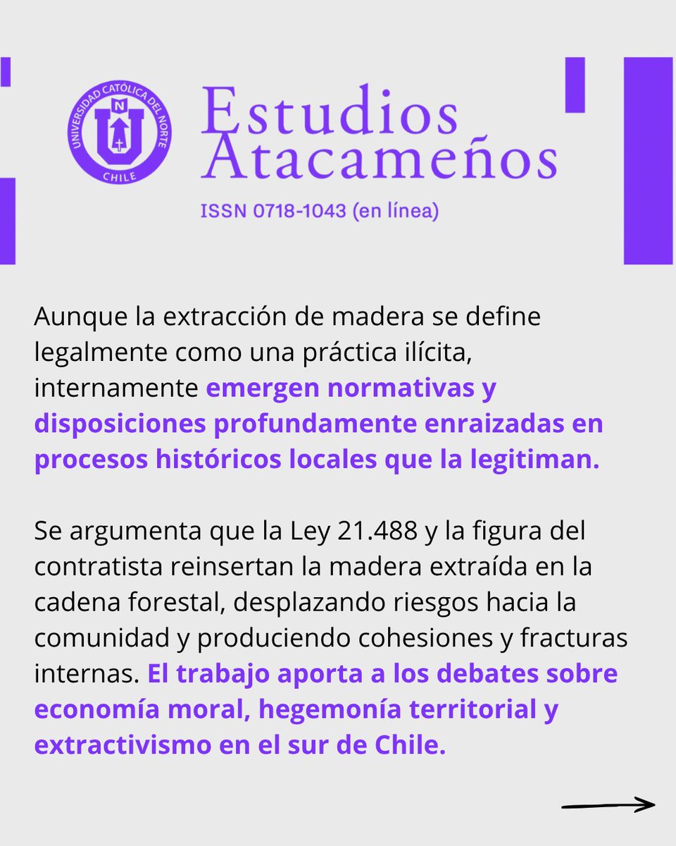 reatacam's tweet photo. 🌲 Nuevo en Estudios Atacameños
Un aporte a los debates sobre extractivismo, economía moral y disputas territoriales en el sur de Chile.
https://t.co/rqb6H3zCcM
#EstudiosAtacameños #Antropología #Nahuelbuta #Extractivismo #Chile https://t.co/1d9IWWvb3a