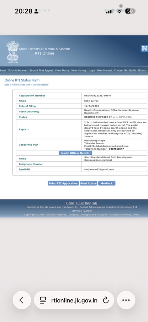 I filed an RTI seeking information regarding an allegedly fraudulent EWS certificate. The irony is that the authorities already have the complete record of the application, verification documents, approvals and issuance details but instead of sharing the information sought under