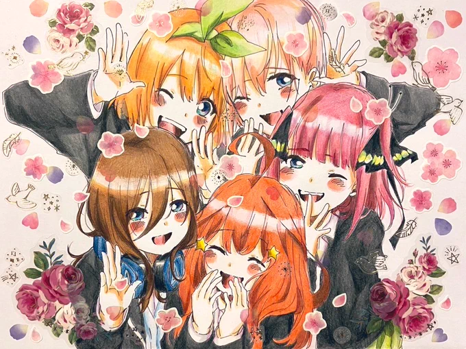 今年も更新。生誕まとめです。 来年こそ、等身大の姿を描きたい。 ずっとずっとお祝いする #五等分の花嫁 #イラスト