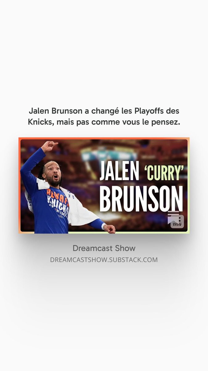 dreamcast_show's tweet photo. ✍️JALEN BRUNSON A CHANGÉ LES PLAYOFFS DES KNICKS, MAIS PAS COMME VOUS LE PENSEZ !

On part direction le MSG pour une grosse analyse de la mutation en attaque léthale des Knicks. Quel est le secret derrière le renouveau des hommes de Mike Brown ? 🤔

> https://t.co/ovOCxPgBYs < https://t.co/myEvyS09Ov