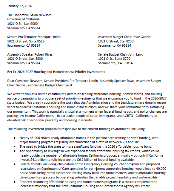 calhsng's tweet photo. ICYMI - Our housing coalition's 2026 budget proposal, endorsed by 100 organizations from across the state, is available here: 

➡️https://t.co/TBPoHrkXXt https://t.co/luvcaQ0cLL