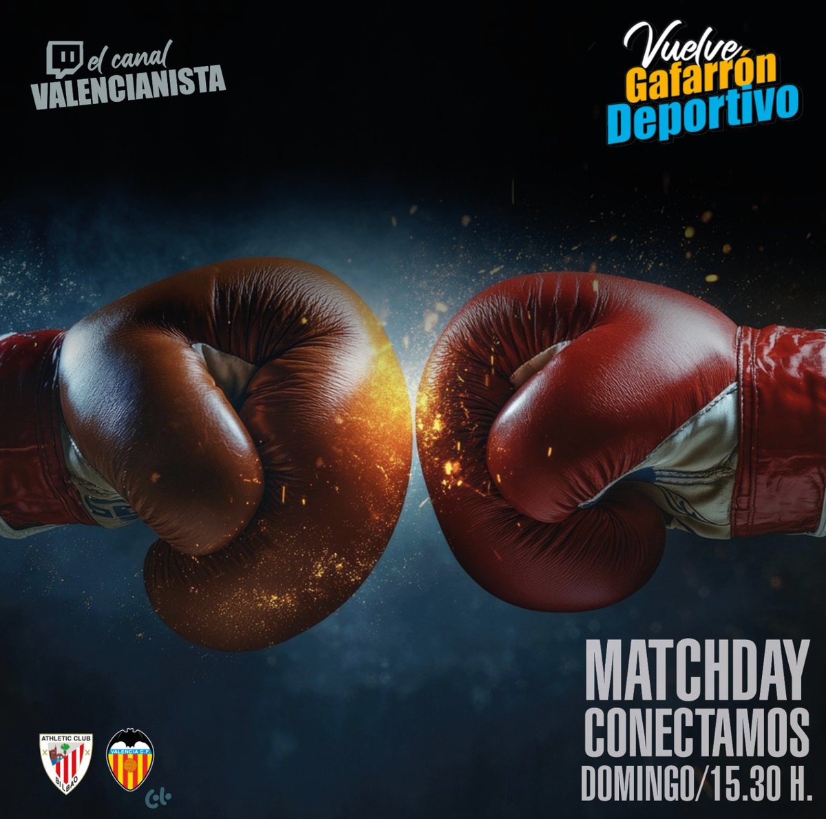 ECValencianista's tweet photo. MATCHDAY DOMINGO‼️
CONEXIÓN #GafarronDeportivo
El canal de los #MURCIELAGOS🆚#Vascos
➡️Previa #valenciaBilbao
➡️Partido pre/post de aficionados
➡️RDP @CarlosCorberan
⌚️A partir 15:30
📺DIRECTO https://t.co/RTZvHtNVmE https://t.co/UuaqR8cgVL