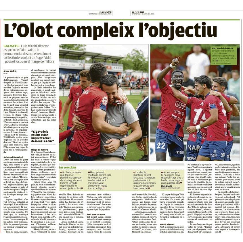 UEO1921's tweet photo. "𝐋❜𝐎𝐥𝐨𝐭 𝐜𝐨𝐦𝐩𝐥𝐞𝐢𝐱 𝐥❜𝐨𝐛𝐣𝐞𝐜𝐭𝐢𝐮".

📰 Som protagonistes a les pàgines de @lesportiuGIR en aquest article d'@Arnau_Madria9.

🗣️ @lluismicalo: "La idea és mantenir aquest bloc i ajustar quatre coses que hem detectat"

#UnAltreFutbolÉsPossible #2RFEF3 https://t.co/wuMPO298xR