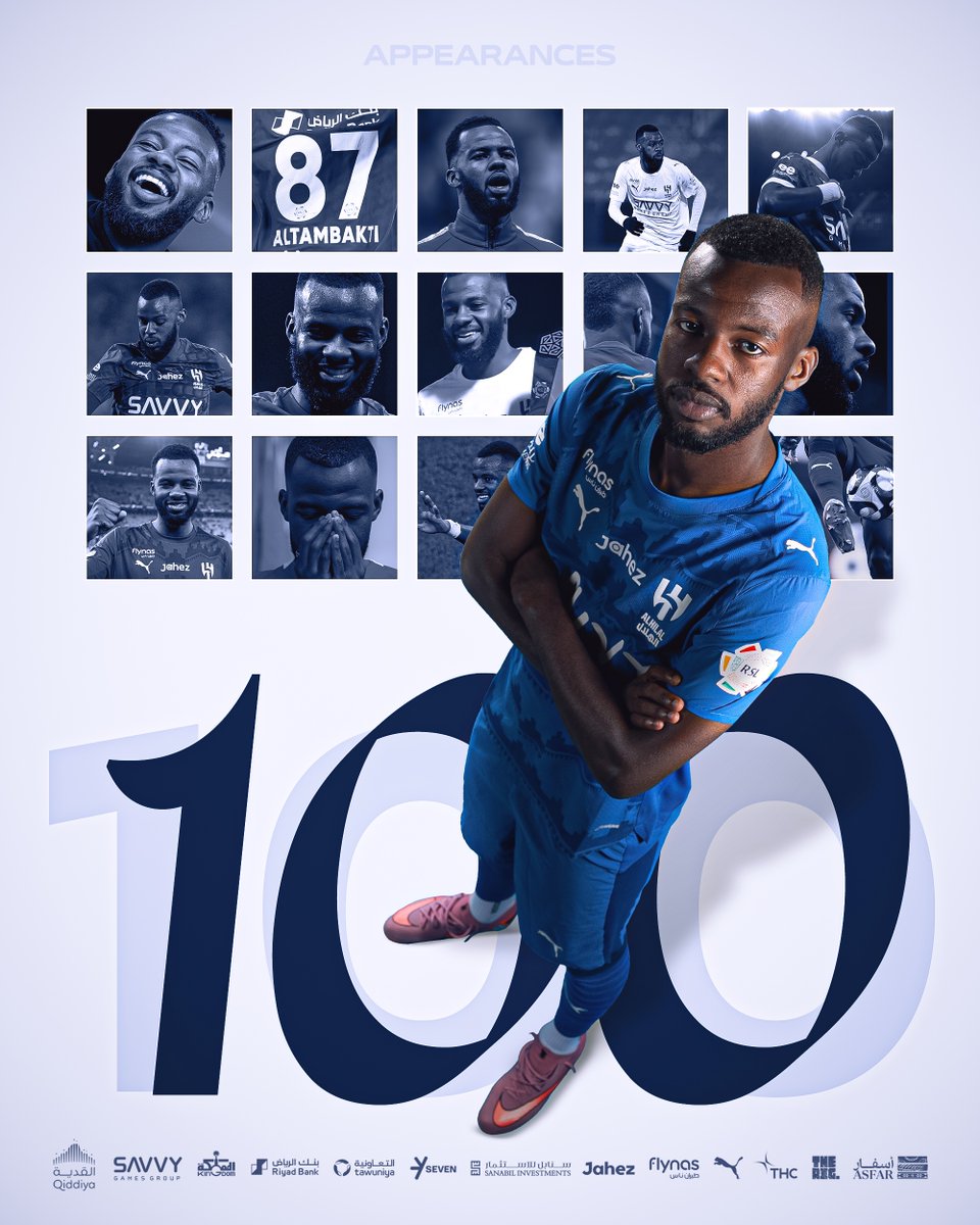 🔹 "حسان" يصل للمباراة رقم 1️⃣0️⃣0️⃣ مع #الهلال 🔝💙