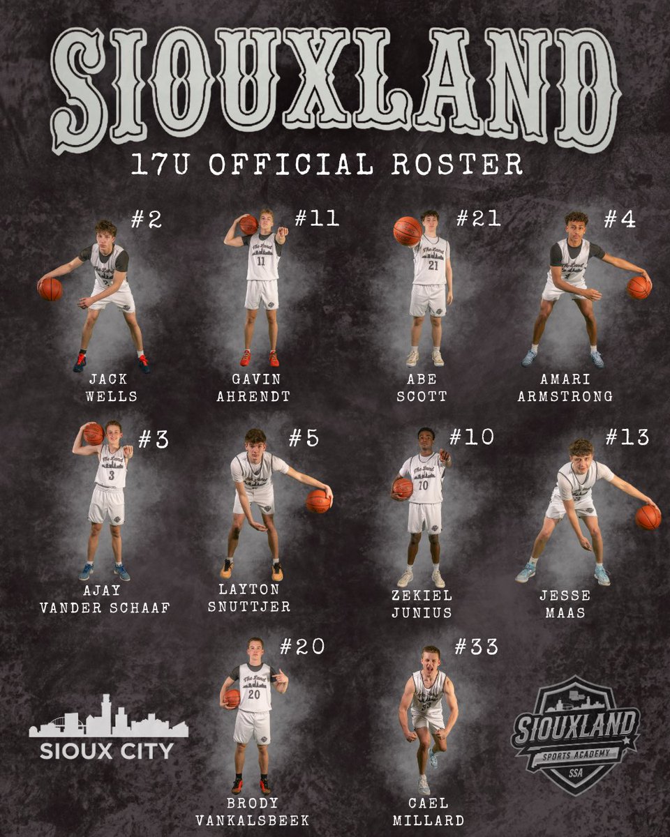 Siouxlandbball's tweet photo. Our High School National Teams open up this weekend in Grimes,IA at the @RL_Hoops Iowa Showcase. 

Rosters and Schedule below. Looking forward to a great first weekend of competition. #family ⚔️ https://t.co/5OsAuYt31f