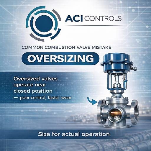 ControlsAci's tweet photo. Oversizing is one of the most common combustion control valve mistakes. It leaves valves operating near closed, causing poor control and faster wear. Proper sizing matches your real operating range and keeps your combustion loop stable.
#ACIControls #ControlValve #Combustion https://t.co/JUdzQ0l9T2