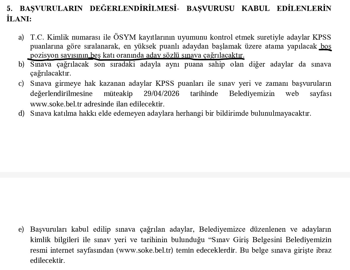 edipuzen's tweet photo. Söke Belediyesi'nin personel alım ilan şartlarında açıkça 5 katı aday diyor. Fakat 6 katı çağrılmış. Çünkü alınacak kişi ancak 6. olabilmiş! https://t.co/lth64jMsUN