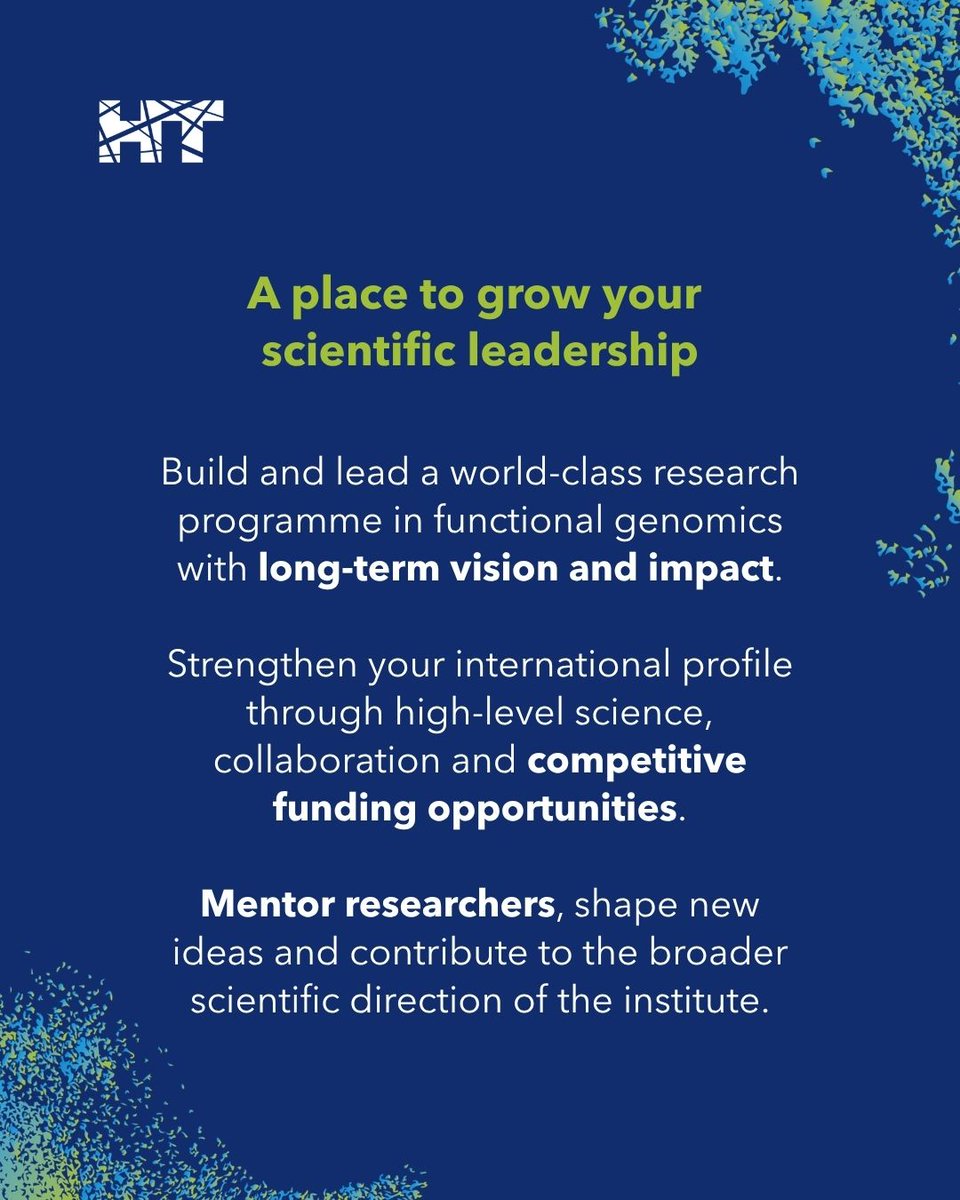 humantechnopole's tweet photo. 🧬 Build the science that shapes the future of human health.

🔬 We are seeking a Senior Research Group Leader to build an independent lab in Functional #Genomics in Milan.

Apply by 28 May 2026 👉https://t.co/dPRF3jevmX  #sciencejobs #researchjobs https://t.co/qIeyQqoKuF
