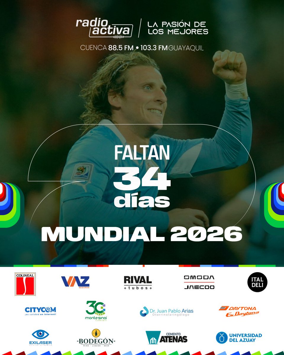radioactiva_ec's tweet photo. 📸 Diego Forlán fue premiado como la figura mundial Sudáfrica 🇿🇦 2010. El delantero comandó a #Uruguay 🇺🇾 hasta las semifinales y anotó 5 goles. 

#RadioactivaMundial #Mundial2026 #wc2026 https://t.co/NtNXurJIMV