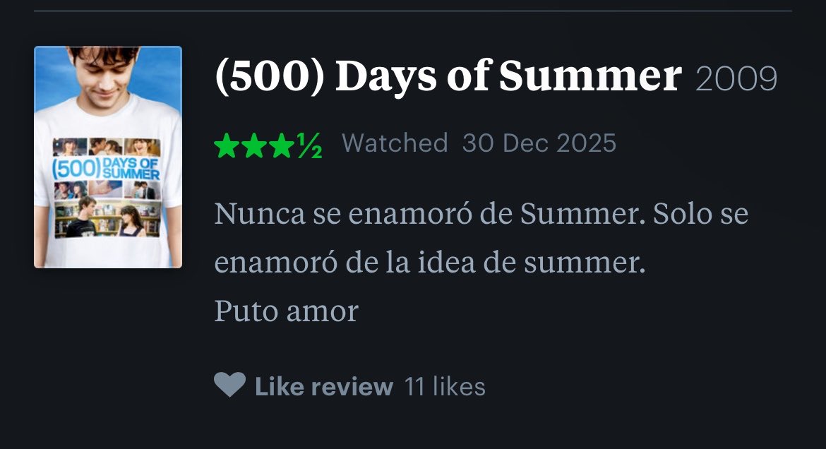 Me tiene fatal el letterboxd de sergio camello im cooked