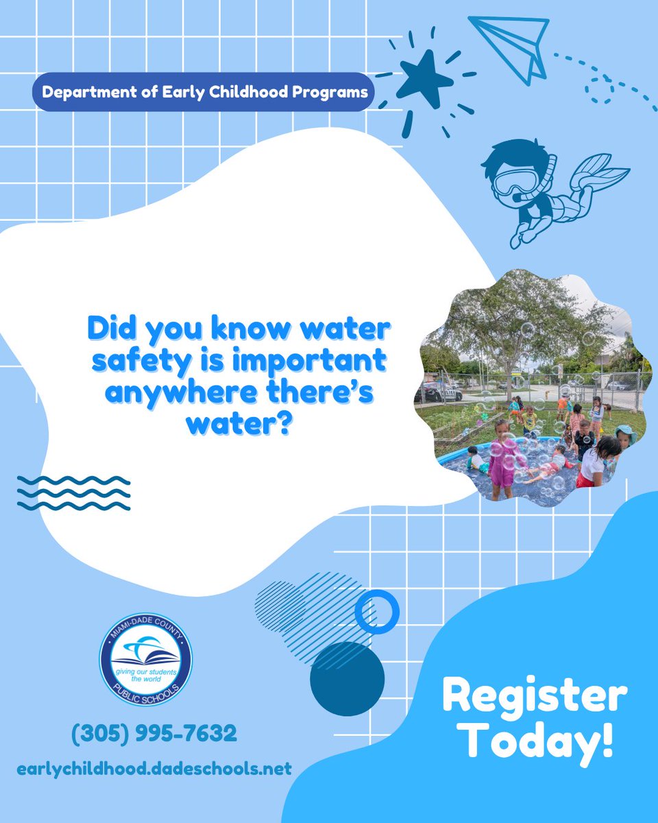 MDCPS_OECP's tweet photo. Did you know water safety is important anywhere there’s water?

Source: Johnson, M.B., Cosart, B.D., Williams, S.R. et al.

Water play is fun, but safety comes first!

Even small amounts of water need your full attention. Stay near and keep your child safe.

Register today! https://t.co/3wMm6aRh4H