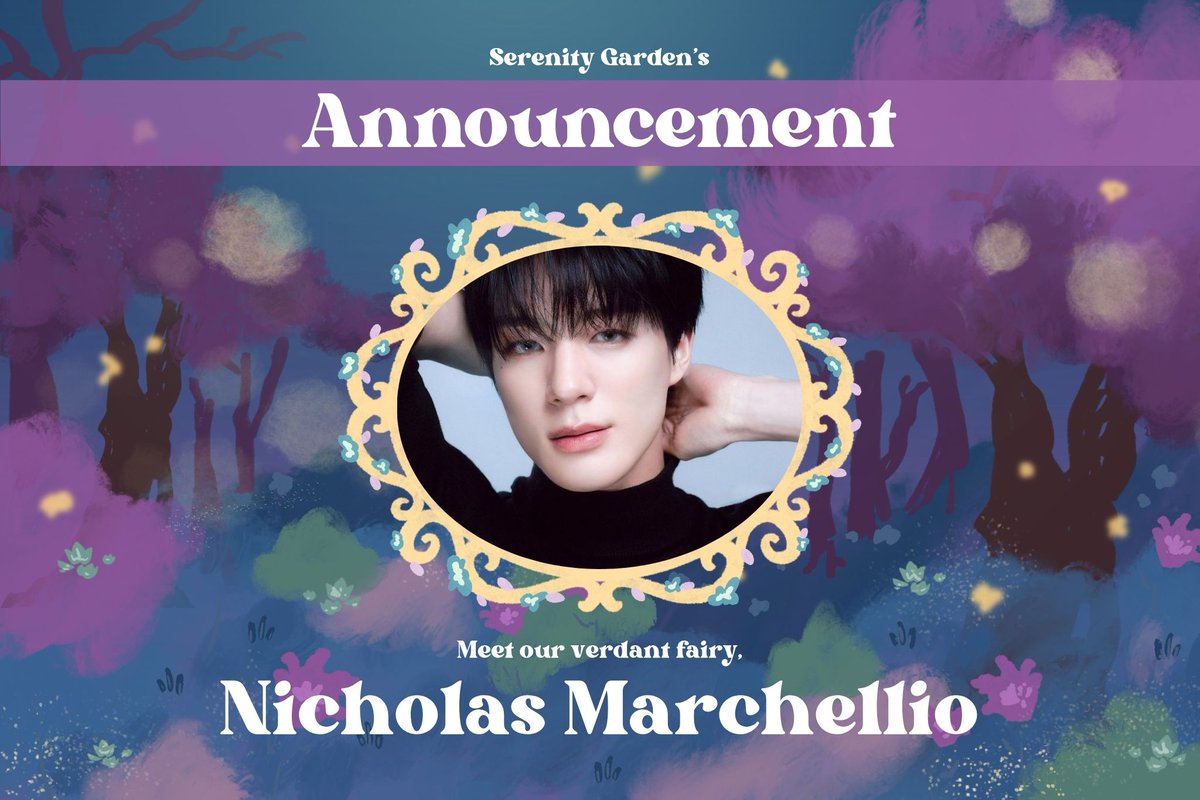 gardenofserene's tweet photo. Dearest Wanderer,
A jade-dappled meadow before you spreads out brightly, and a creature unfurls from his
cottage of merriment with a malachite glow. The land has been blessed as we blow a
dandelion to welcome the Verdant Fairy, Nicholas Marchellio. https://t.co/scMkeWf041