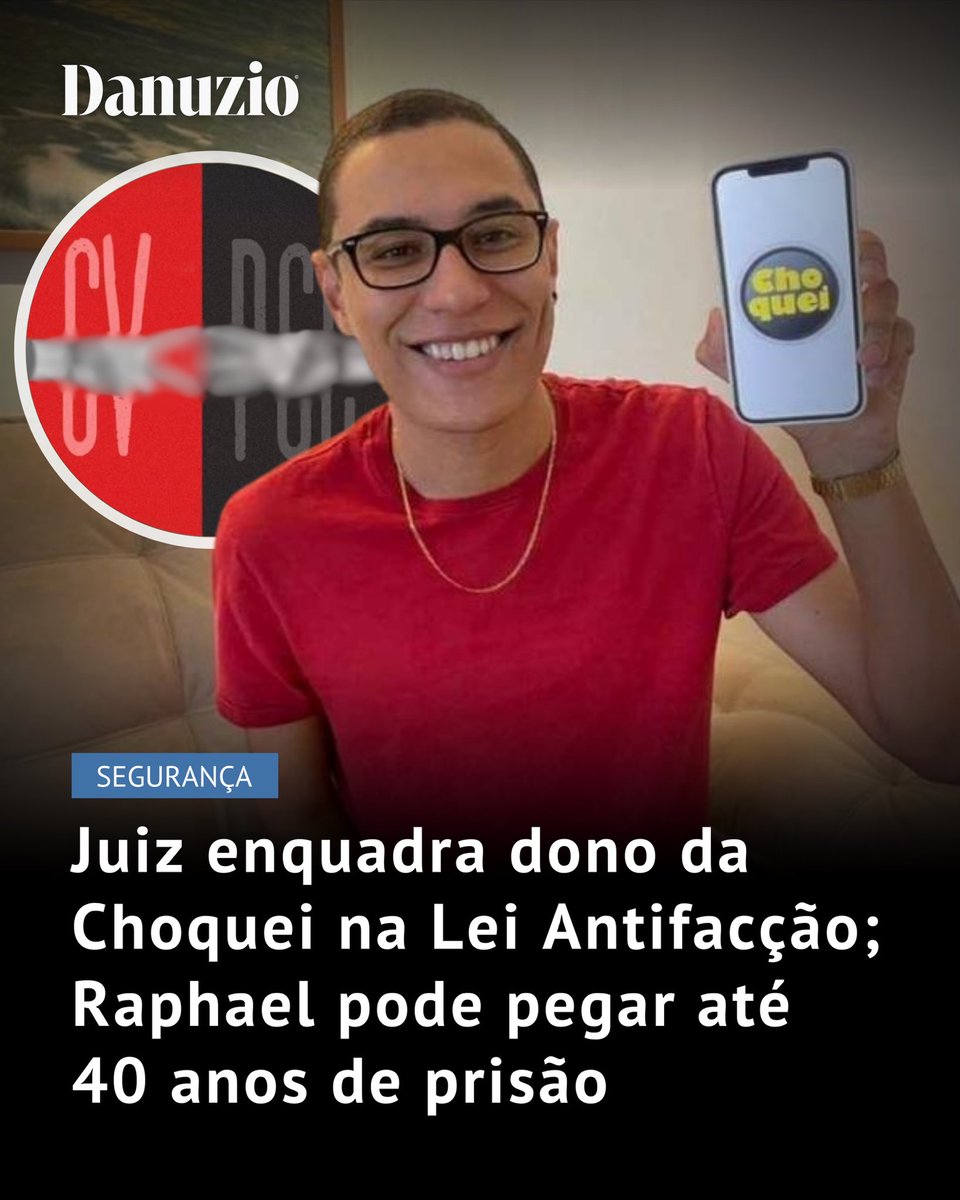 🇧🇷⚖️ Justiça | O juiz Roberto Lemos dos Santos Filho, da 5ª Vara Criminal Federal de Santos, enquadrou Raphael Sousa Oliveira, dono da página Choquei, na Lei Antifacção (Lei 15.358/2026).

A decisão foi tomada a pedido da Polícia Federal no âmbito da Operação Narco Fluxo, que