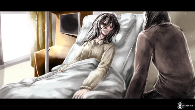 病室にて #イラスト