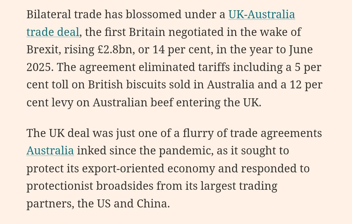 TerraOrBust's tweet photo. Yet again we see the FT having to begrudgingly admit Brexit benefits, though always through gritted teeth.

"Bilateral trade has blossomed under the UK-Australia trade deal" with trade up 14%!

Who knew Percy Pigs would be the trade champion export.

#BrexitBenefits https://t.co/4Veycog9Lj