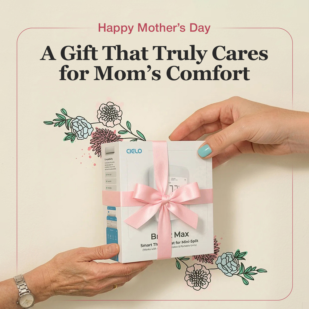CieloWigle's tweet photo. This Mother’s Day, treat your mom to a thoughtful gift that smartly takes care of her comfort. Shop Cielo smart thermostats and help keep her home climate exactly the way she likes it.

Shop now: https://t.co/Q4OQLfmRrM

#CieloBreez #MothersDay https://t.co/w5iGRjTMHG