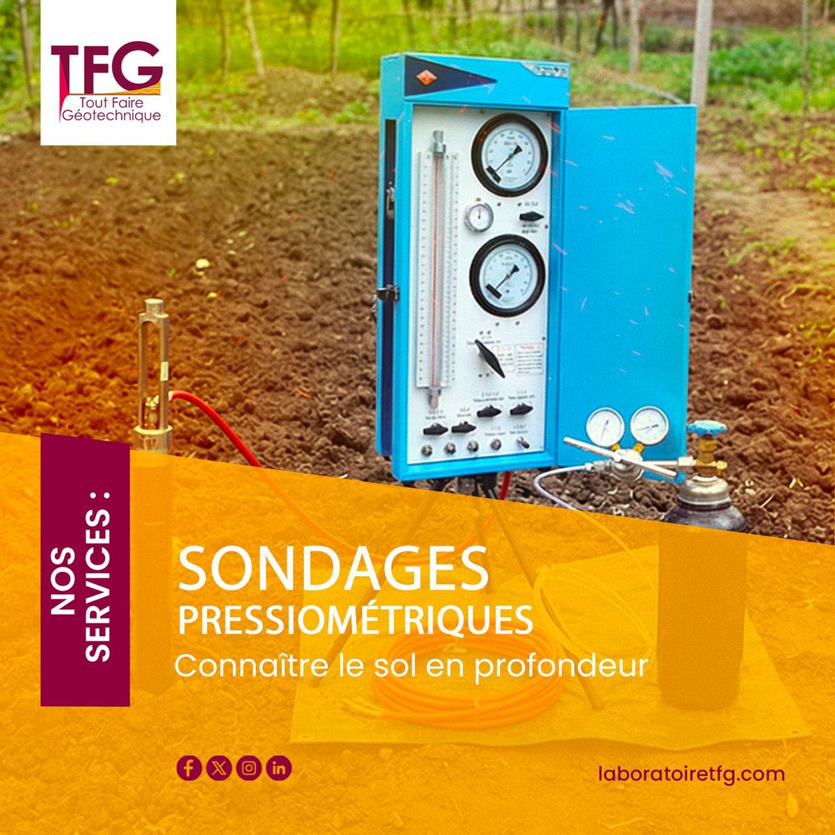 LaboratoireTfg's tweet photo. Le sondage pressiométrique est l'un de nos outils clés pour mesurer avec précision les caractéristiques mécaniques du sol en place. 
Grâce à notre matériel de marque LIM et au logiciel GEO LOG V3, nous vous fournissons des données fiables pour dimensionner vos fondations
#LaboTFG https://t.co/5AK7ubv06O