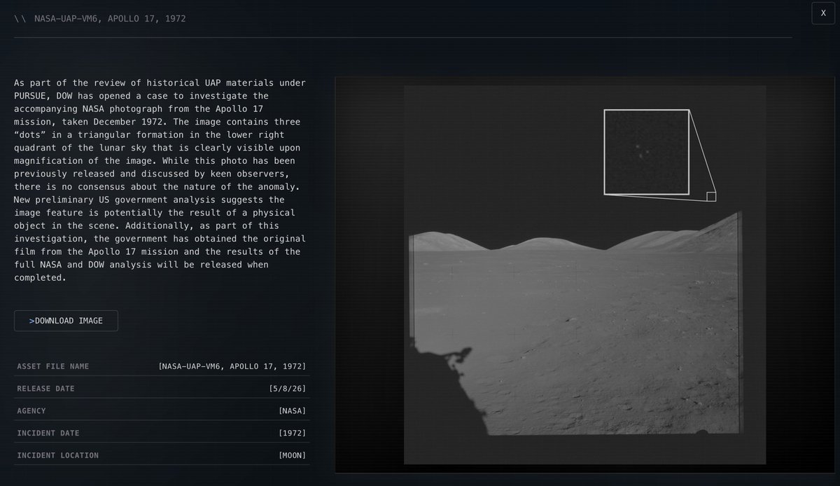 A three dot craft captured by Apollo 17 on the moon in the 70s.

TR3B type?

I'd venture to guess a lot of these UFOs seen by *public* astronauts are man-made UFOs... and due to their ignorance of black projects outside of their domain, they think what they're seeing are alien