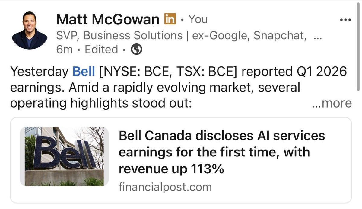 matt_mcgowan's tweet photo. Let’s go! $BCE
#TeamBell https://t.co/4ANYMOHxp4 https://t.co/aorzaYJLq0