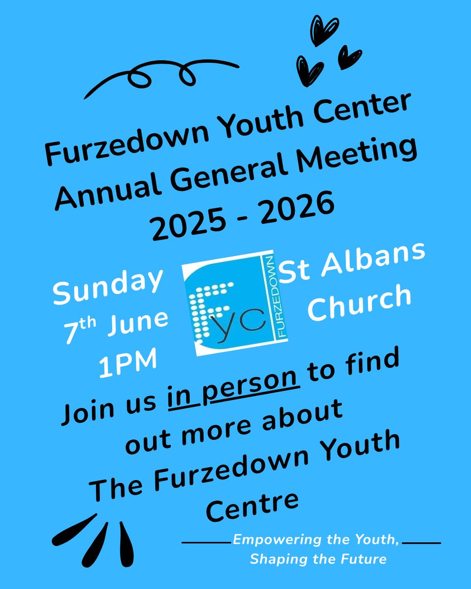FurzedownYC's tweet photo. Updated date for our open AGM.  

If you have a child 11 - 18, please join us to find out more about the Furzedown Youth Centre, the things we do and how you can get involved.

Hope to see you there. 

@FurzedwnProject #YouthCentre #AGM #Furzedown https://t.co/b6ZLTyLNxo