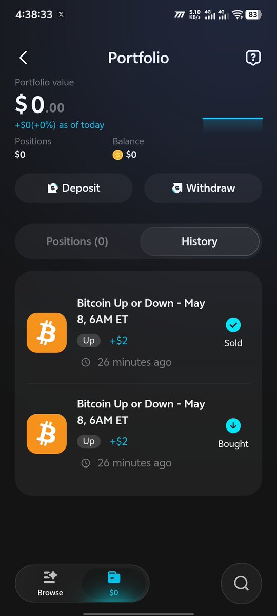 Just completed my first prediction trade on Bitget Wallet 
Tixd : web3.bitget.com/share/1CJ2Ub
My wallet address:0x63D1DebB325D0eE3BB9EF61e98472B5fF81Ba286

$BTC #BitgetWallet