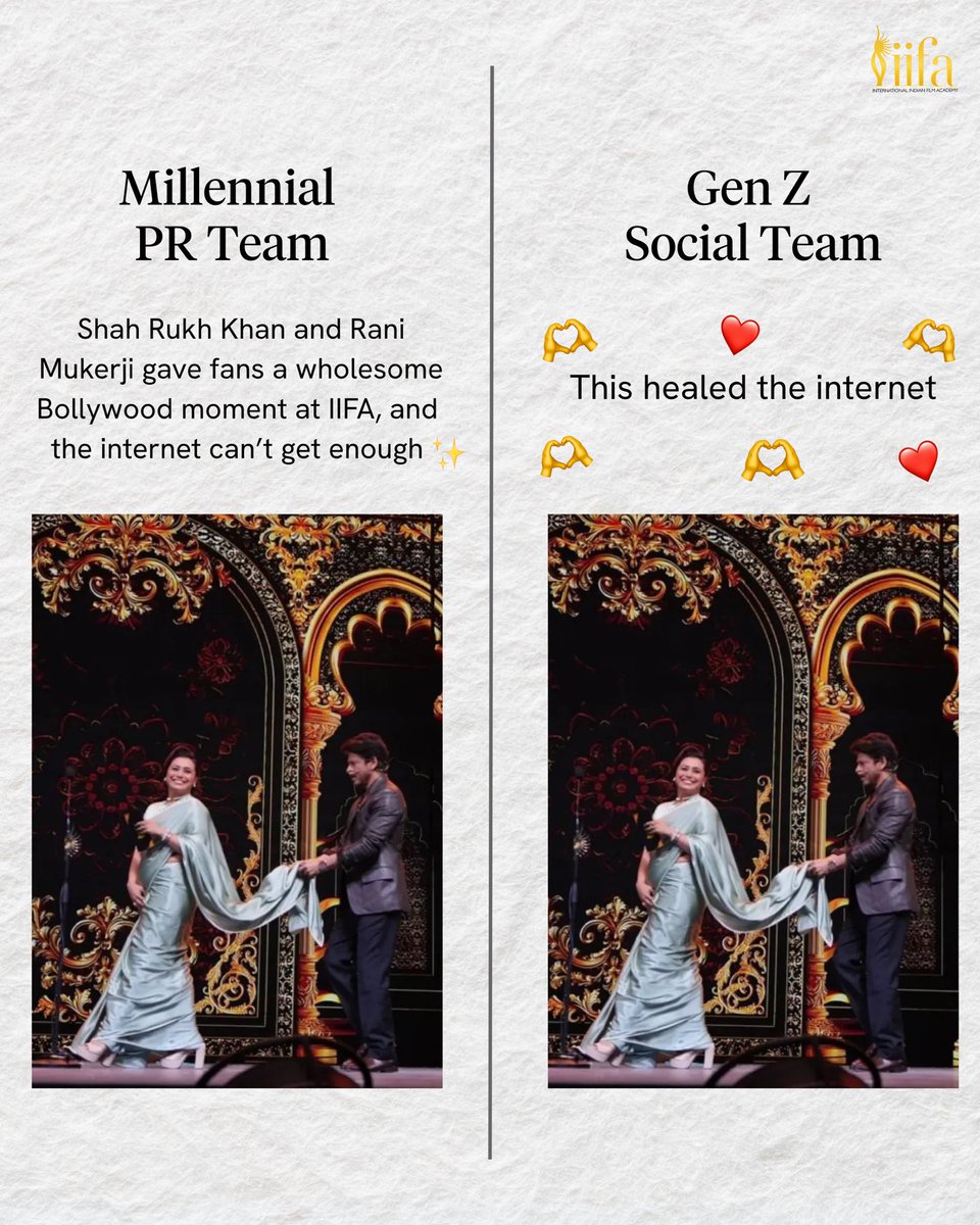 IIFA's tweet photo. Gen Z calls it a trend.
Millennials call it a memory.
IIFA calls it a legacy. ✨
#IIFA #Bollywood #GenZTrend #BollywoodStars https://t.co/H8mUixJThy
