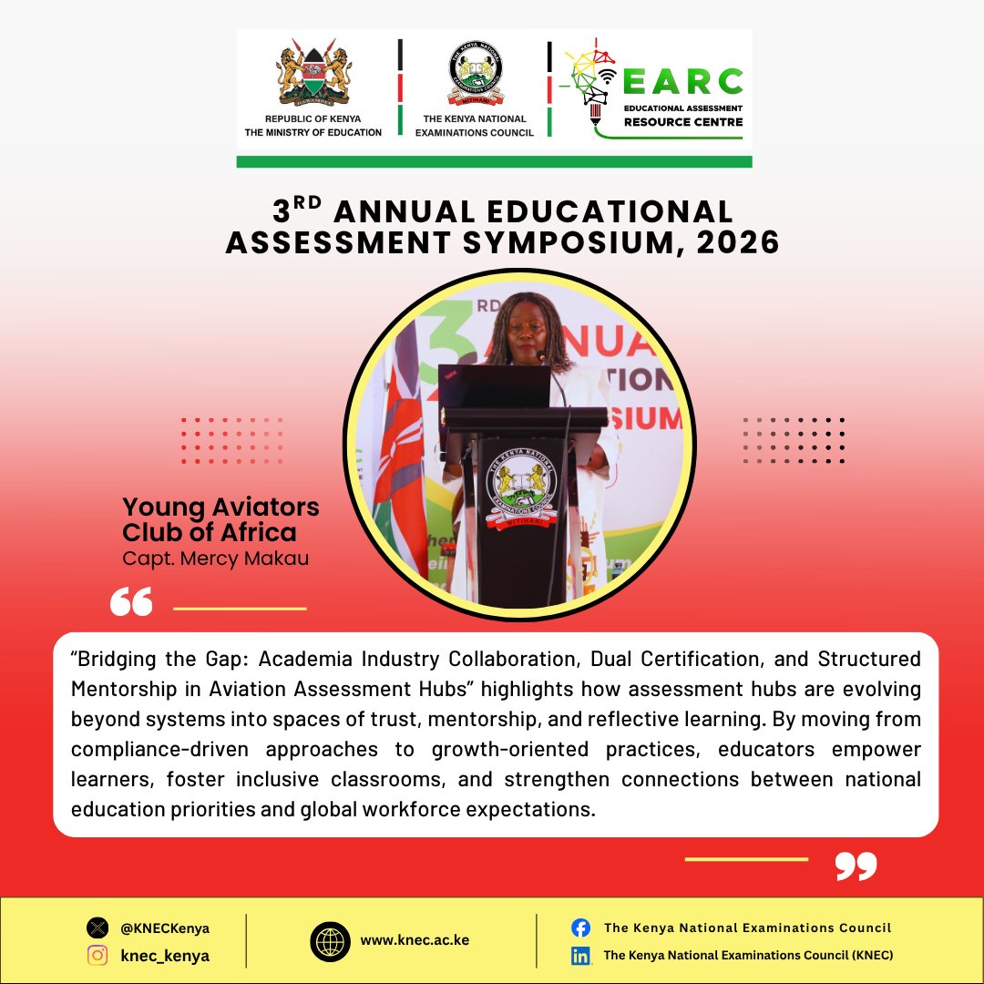 KNECKenya's tweet photo. 3RD ANNUAL EDUCATIONAL ASSESSMENT SYMPOSIUM, 2026
#2026symposium #knec #earc https://t.co/59ImcGznvQ
