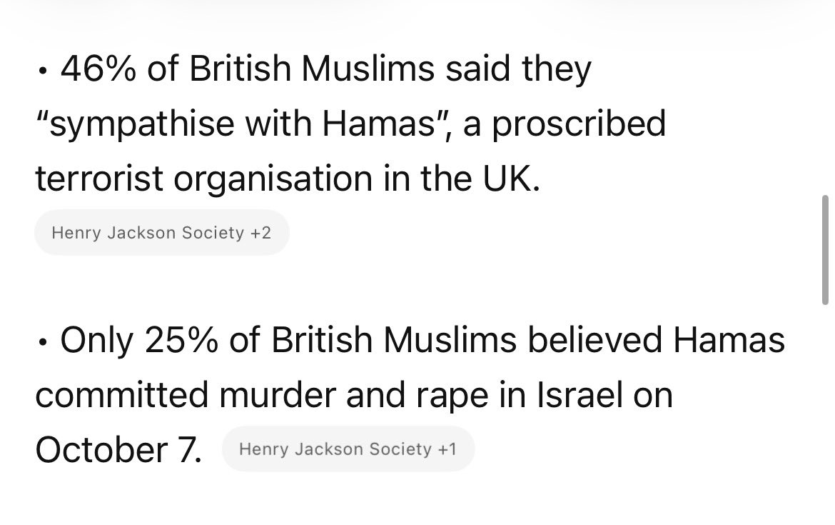 New polling on attitudes among British Muslims. The stats are so crazy it’s hard to know where to start so I’ll pick just one: 16% of British Muslims hold a favourable view of ISIS.

This means that if you walk around for half an hour in, say, parts of East London or Birmingham