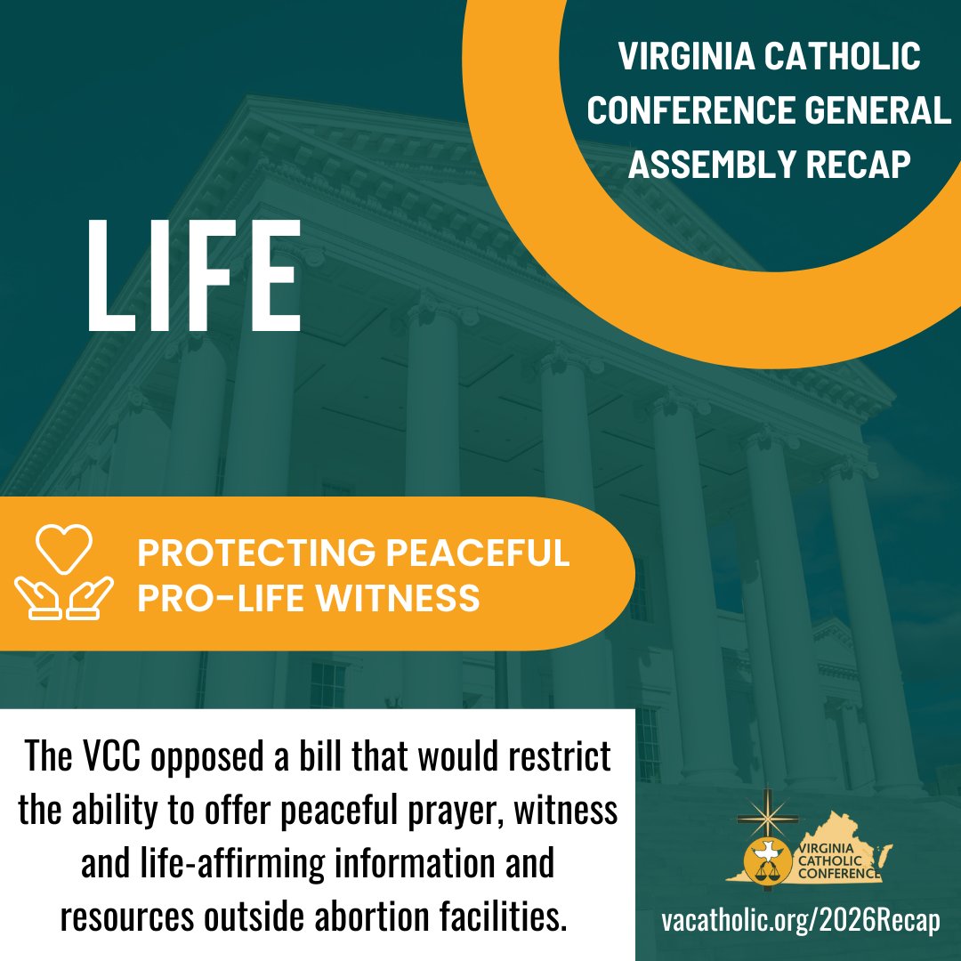 VACatholicConf's tweet photo. Have you read our 2026 General Assembly Recap? See how your legislators voted on critical issues as identified by the VCC!

https://t.co/XLlOIMAzMh https://t.co/4zVxGo8oQl
