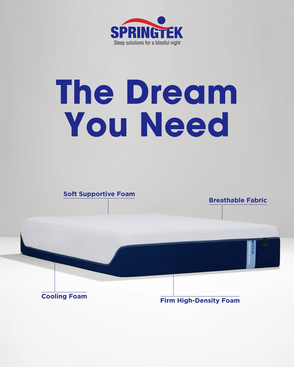 SpringtekM's tweet photo. Imagine the height of summers and still be able to wake up cool, comfortable and well-rested? That's the work of Dreamer Orthopedic Memory Foam Mattress with Kikoo-Cool Technology. Get it now from https://t.co/bPcv7NZbFf at 70% OFF using code COOL70. Link in bio.

#springtek https://t.co/a9fFdfZfD5