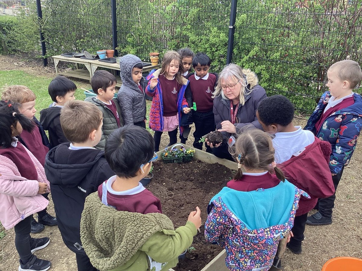 KHPschool's tweet photo. A big thank you to the PTA for funding our new garden tools, soil, seeds and plants for our Nursery and Foundation garden area. The children have enjoyed setting the new plants and learning all about how to care for them. https://t.co/oBmEerLWq9