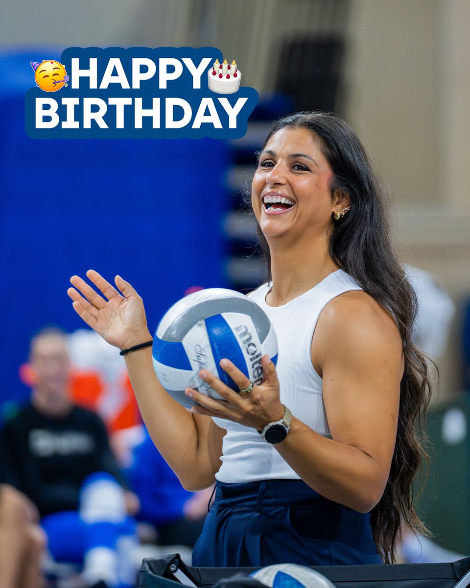 FGCU_VB's tweet photo. Wishing a Happy Birthday to our fearless leader, head coach Thais Baziquetto-Allen! 🥳 

#WingsUp https://t.co/IQa9HCsrdT