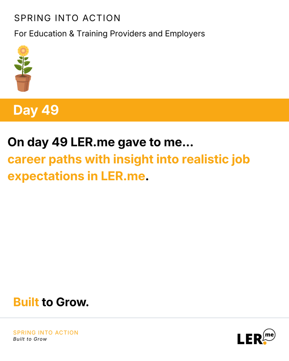 LER_me_'s tweet photo. On day 49 @LER_me_ gave to me... 
 
career paths with insight into realistic job expectations. 
 
Built to Grow. 
 
https://t.co/5ZKGsjg0Eb 
#LERme #Jobs #CareerPathways https://t.co/mciMLBeL3n