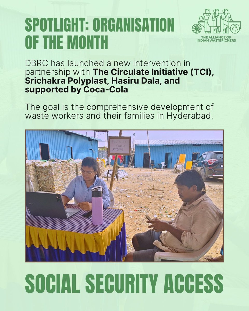AIWastepickers's tweet photo. Spotlight of the Month - Dalit Bahujan Resource Centre 

We are delighted to share the latest initiative in Hyderabad led by DBRC in collaboration with @TheCirculateInitiative , Srichakra Polyplast (India) Pvt Ltd , and @Hasiru_Dala with support from The @CocaCola https://t.co/FQKSJsgf6w