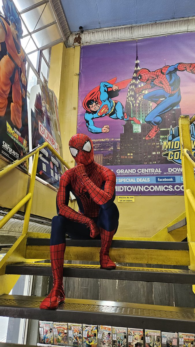 MidtownComics's tweet photo. 🕷️ Spidey Senses Tingling? 🕷️

Get ready to swing into action, true believers! This week at Midtown Comics, we’re thrilled to announce that the legendary DAN SLOTT will be signing copies of *Spectacular Spider-Man: Brand New Day #1* on WED 5/13! Don’t miss your chance to meet the web-slinger’s master storyteller! 🕸️✨ Info on the signing here! https://t.co/HLHjTgy2lW

But wait, there’s more! 🕸️ From now until 5/12, you can save big on any AMAZING SPIDER-MAN comics with our online sale for titles starting with the letters A + B! It’s a deal that’s truly *web-tastic*! 🏷️💥 Shop the sale here! https://t.co/omSIElhhJl

And a huge shoutout to our friendly neighborhood Spider-Man cosplayer, @wallcrawlingspidey, for keeping the spirit alive! 🕷️❤️

Join us for a week of web-slinging fun and don’t let this opportunity slip through your fingers! 

#SpiderMan #SpideySigning #MidtownComics #WebSlingerDeals