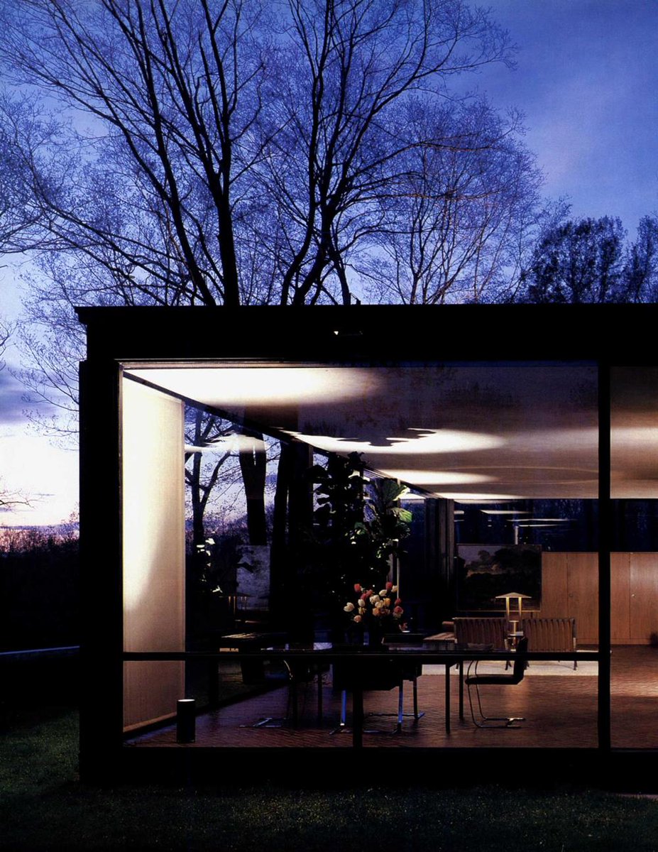 Ortgeist's tweet photo. Glass House by Phillip Johnson, New Canaan, Connecticut, 1986 https://t.co/W70hrZAZ1n
