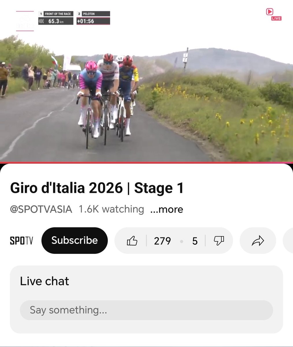 ficker_arm's tweet photo. Ok, apparently SPOTV also airs Giro live on their YouTube channel, so no need to register to SPOTVNOW to watch. (probably geo-restricted to nations that SPOTV covers, though)
#GirodItalia https://t.co/cRYMidoowC