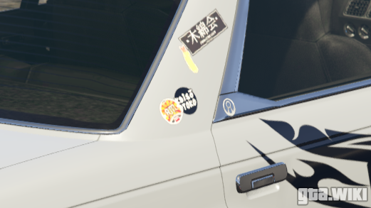 GTAWikiOfficial's tweet photo. The "Grass Roots" livery option for the drift-tuned variant of the Annis Hardy in GTA Online contains a reference to Japan-based car YouTuber @noriyaro, featuring a "Kaisō Otoko" sticker that closely resembles the channel's logo. 🇯🇵 https://t.co/XPXj0A1eJv