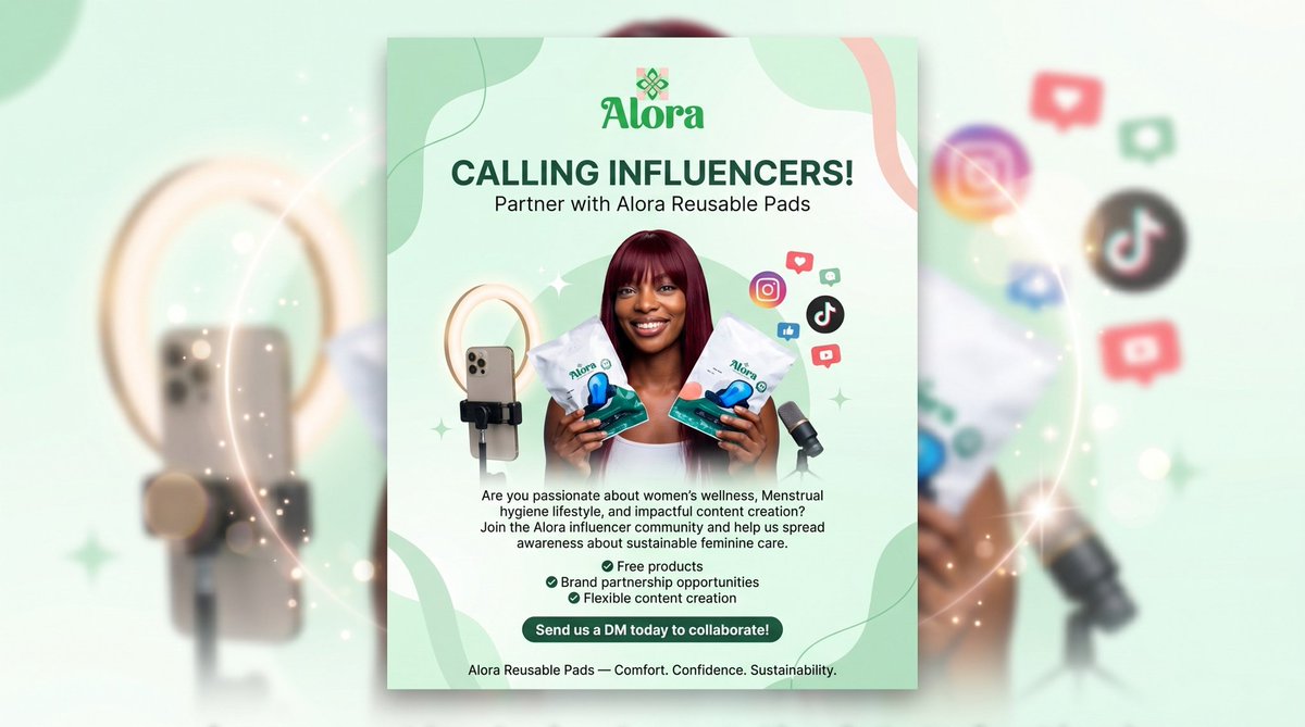 AloraPads's tweet photo. 🌸 Calling Menstrual Health Ambassadors!
Passionate about women’s wellness &amp; content creation? Join the Alora Reusable Pads community 💚
✨ Free products
✨ Brand partnerships
✨ Flexible content creation
Apply: https://t.co/I1faswxkTC
WhatsApp: https://t.co/SaLWM3yYcW
#Alora https://t.co/oSVOXYOimo