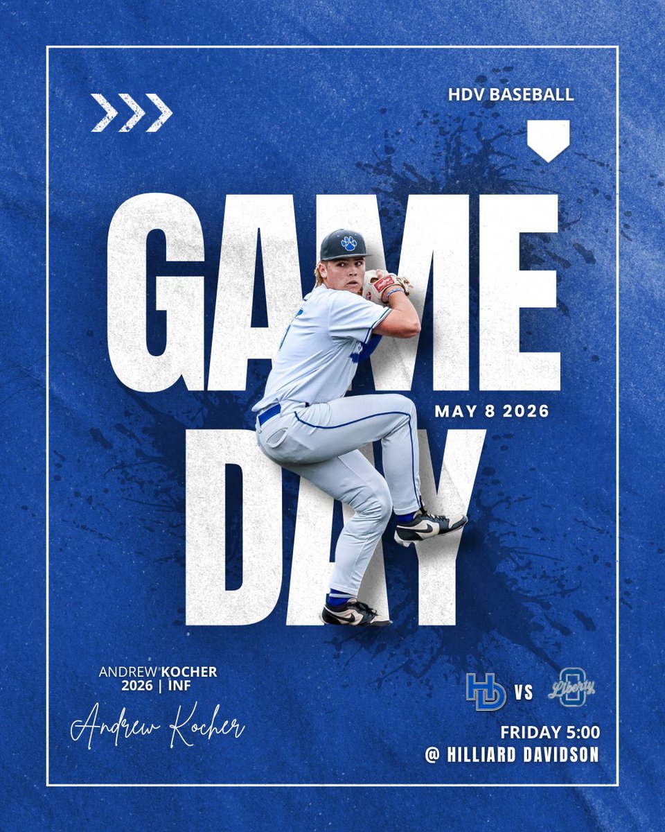 HDvBaseballClub's tweet photo. GAME DAY‼️

🆚 Olentangy Liberty 
⏰ 5:00 PM
📍Hilliard, OH
🏟️ Davidson Varsity Field

Come out and support your classmates as they take on Liberty!

#gocats https://t.co/NZsFjm2CSy