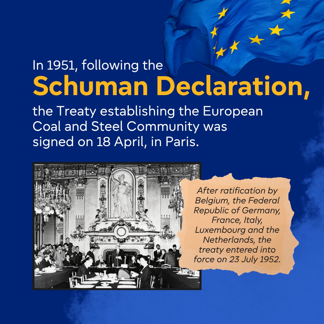 EU_EESC's tweet photo. Happy #EuropeDay! 🇪🇺

On 9 May 1950, Robert Schuman had a vision: to build a Union where peace, integration and democratic cooperation go hand in hand.

Ever since, we have celebrated this day to remind ourselves of the long way our Union has come and the values that unite us.