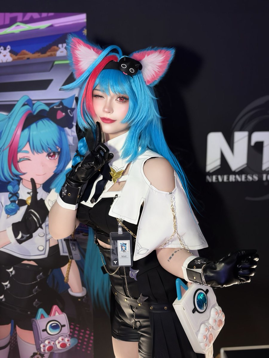 yukkikuma_cos's tweet photo. mint is so cute 😭🩵🩷✨ #NTE #NevernesstoEverness #NTElaunch #ntecosplay #mintcosplay @NTE_GL https://t.co/Kp36779XuT