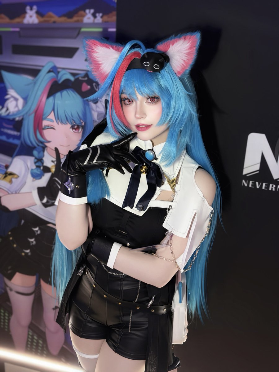 yukkikuma_cos's tweet photo. mint is so cute 😭🩵🩷✨ #NTE #NevernesstoEverness #NTElaunch #ntecosplay #mintcosplay @NTE_GL https://t.co/Kp36779XuT